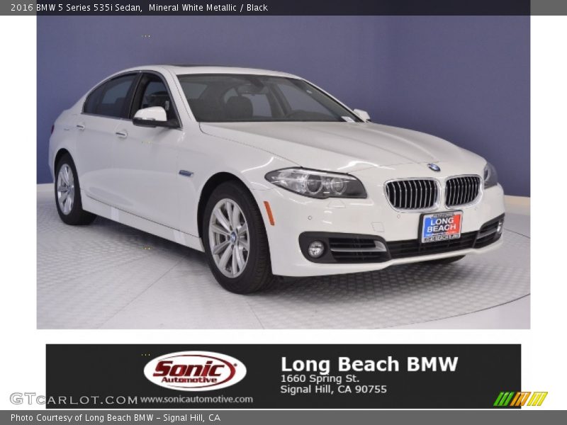 Mineral White Metallic / Black 2016 BMW 5 Series 535i Sedan