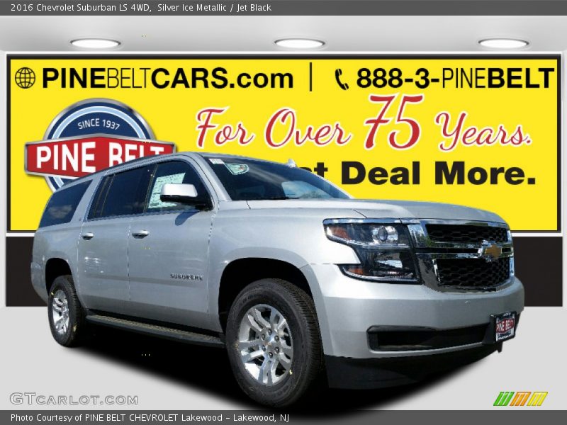 Silver Ice Metallic / Jet Black 2016 Chevrolet Suburban LS 4WD
