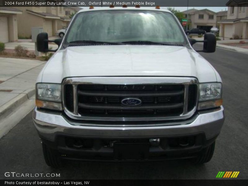 Oxford White / Medium Pebble Beige 2004 Ford F450 Super Duty Lariat Crew Cab