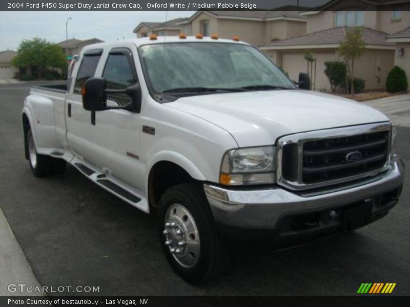 Oxford White / Medium Pebble Beige 2004 Ford F450 Super Duty Lariat Crew Cab