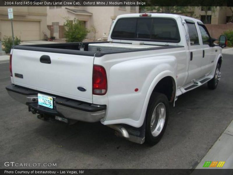 Oxford White / Medium Pebble Beige 2004 Ford F450 Super Duty Lariat Crew Cab