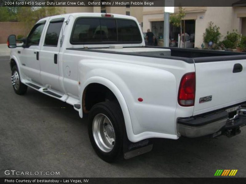 Oxford White / Medium Pebble Beige 2004 Ford F450 Super Duty Lariat Crew Cab
