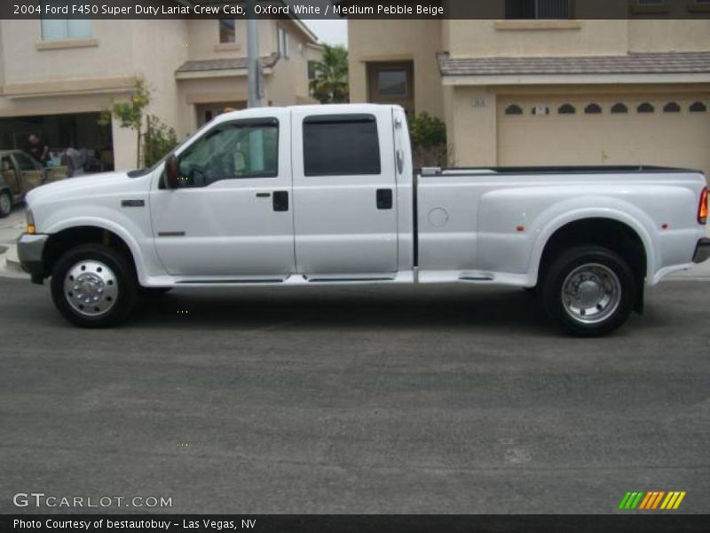 Oxford White / Medium Pebble Beige 2004 Ford F450 Super Duty Lariat Crew Cab