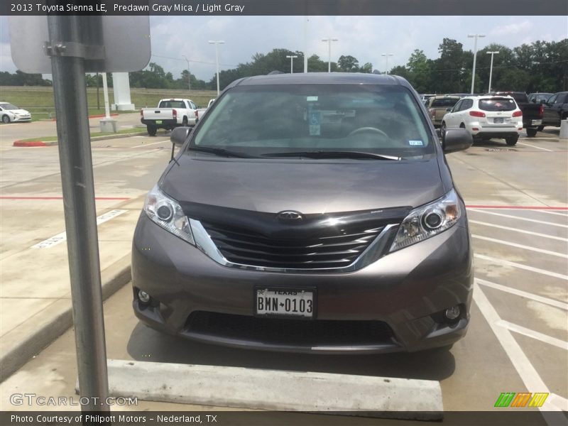 Predawn Gray Mica / Light Gray 2013 Toyota Sienna LE