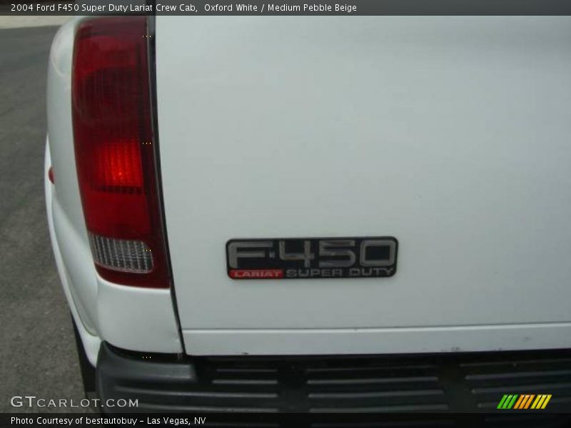 Oxford White / Medium Pebble Beige 2004 Ford F450 Super Duty Lariat Crew Cab