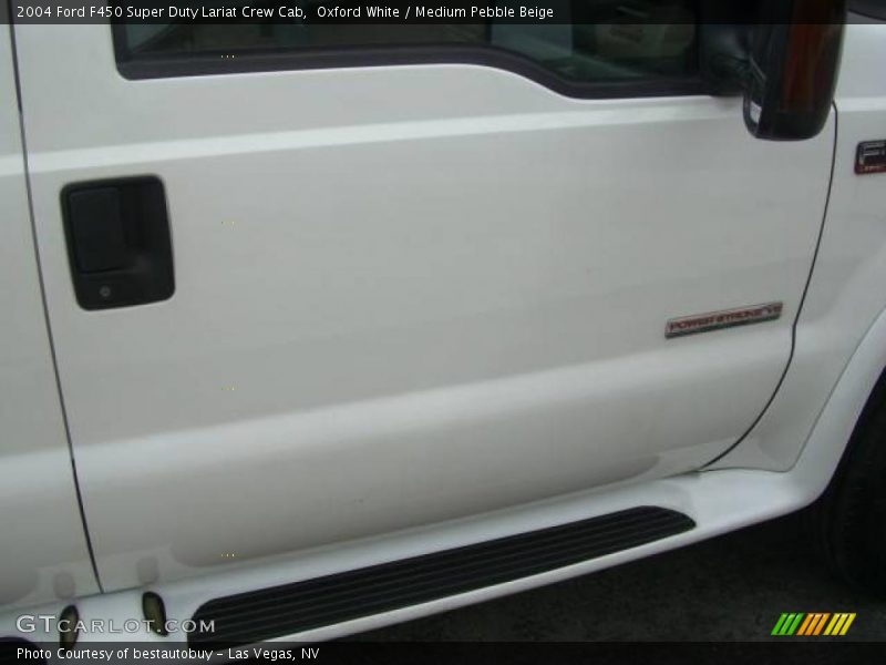 Oxford White / Medium Pebble Beige 2004 Ford F450 Super Duty Lariat Crew Cab