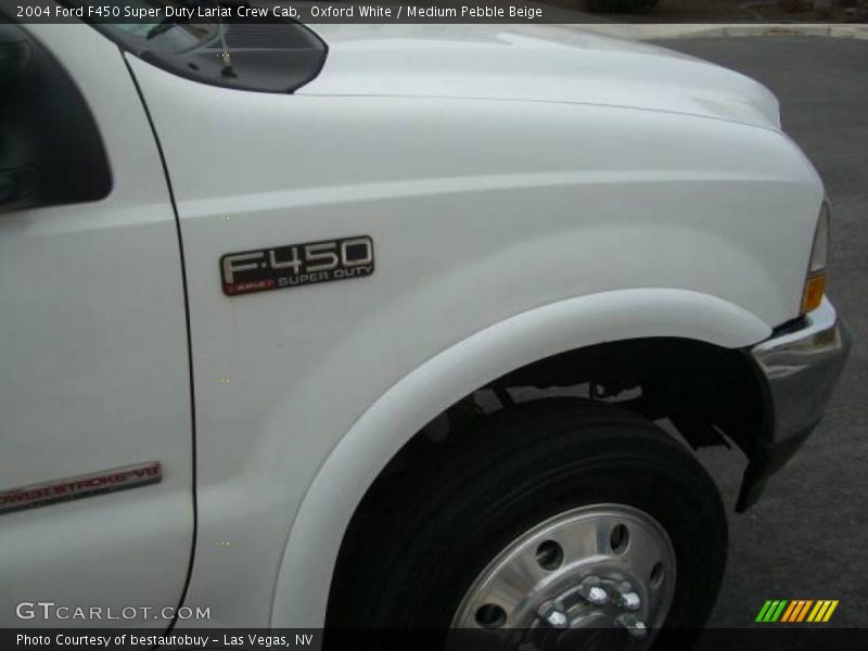Oxford White / Medium Pebble Beige 2004 Ford F450 Super Duty Lariat Crew Cab