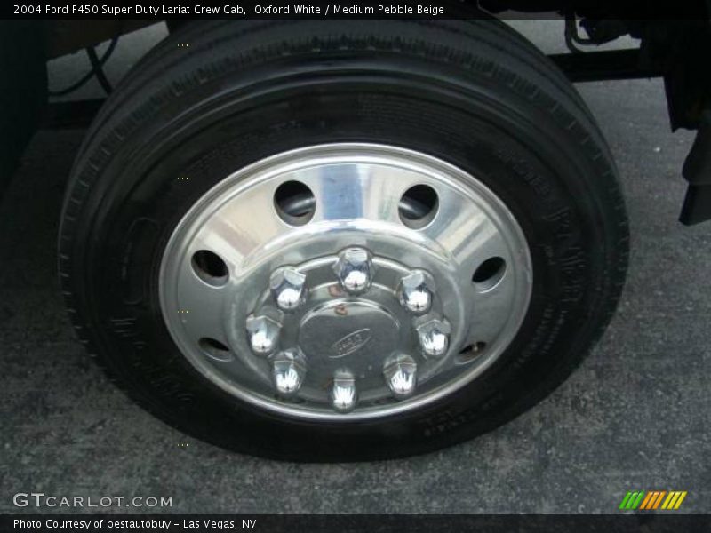 Oxford White / Medium Pebble Beige 2004 Ford F450 Super Duty Lariat Crew Cab