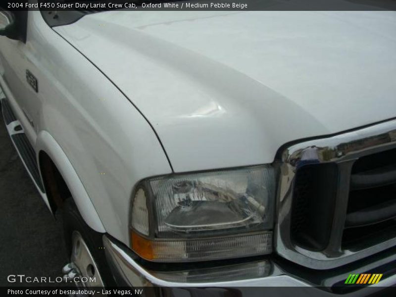 Oxford White / Medium Pebble Beige 2004 Ford F450 Super Duty Lariat Crew Cab