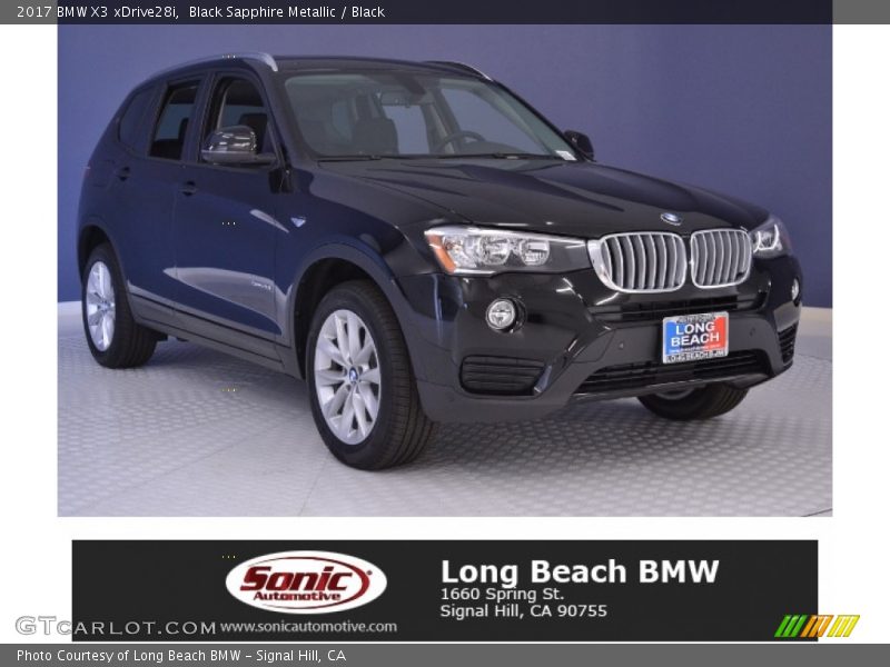 Black Sapphire Metallic / Black 2017 BMW X3 xDrive28i