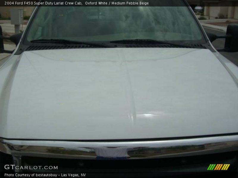 Oxford White / Medium Pebble Beige 2004 Ford F450 Super Duty Lariat Crew Cab