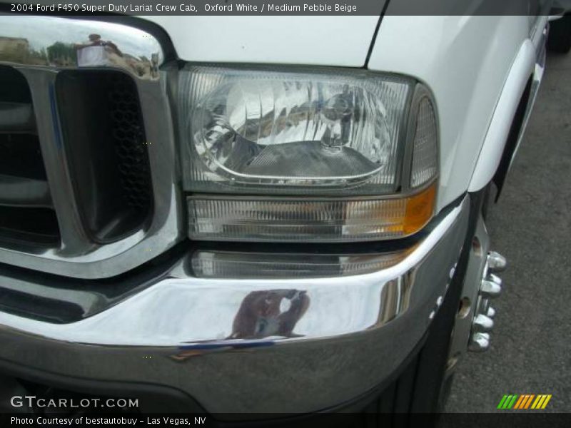 Oxford White / Medium Pebble Beige 2004 Ford F450 Super Duty Lariat Crew Cab