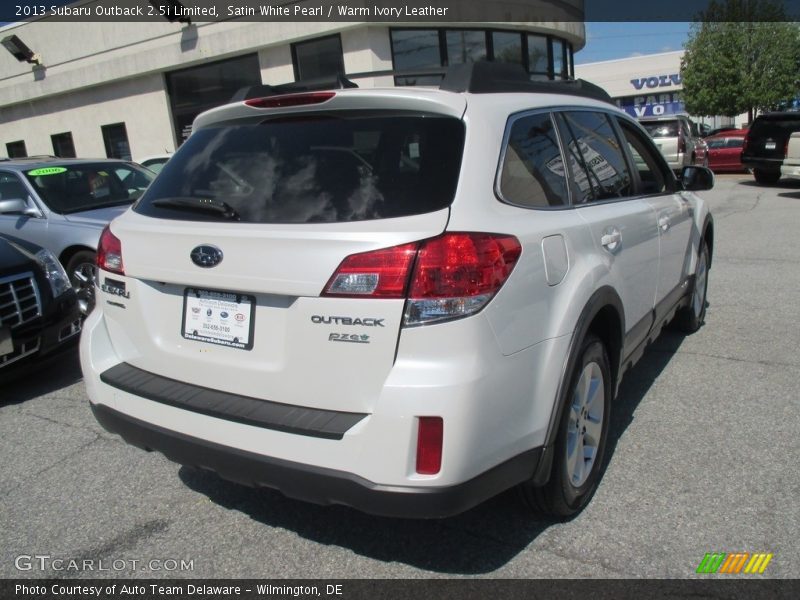 Satin White Pearl / Warm Ivory Leather 2013 Subaru Outback 2.5i Limited