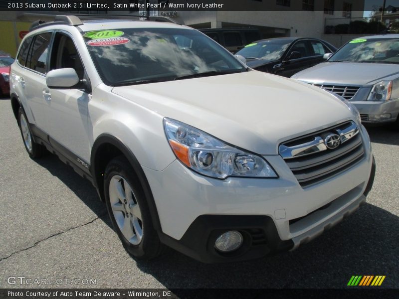 Satin White Pearl / Warm Ivory Leather 2013 Subaru Outback 2.5i Limited