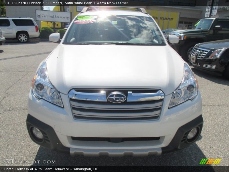 Satin White Pearl / Warm Ivory Leather 2013 Subaru Outback 2.5i Limited