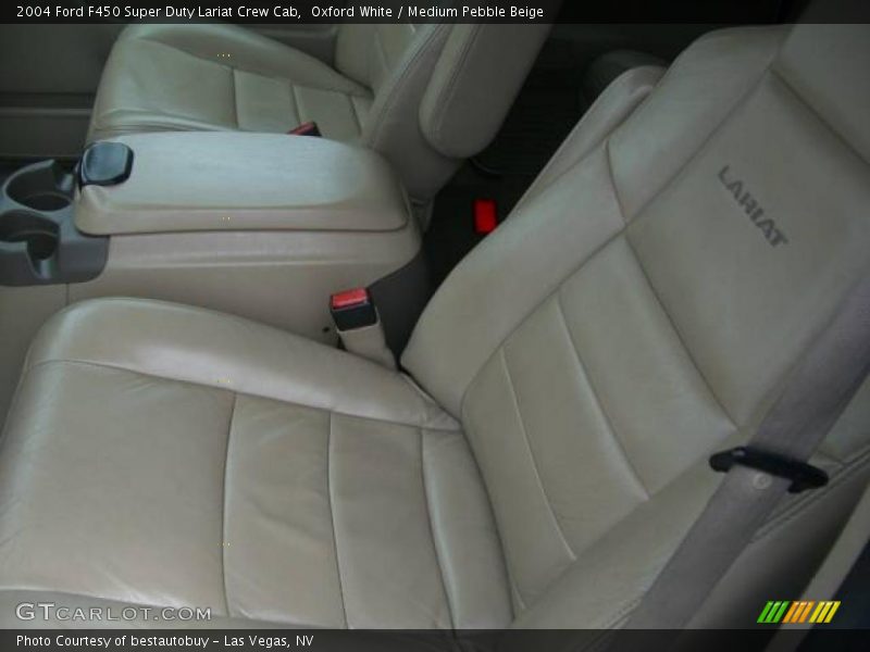 Oxford White / Medium Pebble Beige 2004 Ford F450 Super Duty Lariat Crew Cab