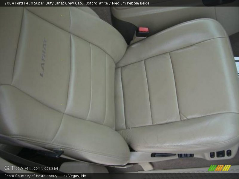 Oxford White / Medium Pebble Beige 2004 Ford F450 Super Duty Lariat Crew Cab