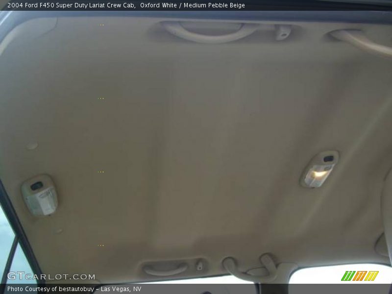 Oxford White / Medium Pebble Beige 2004 Ford F450 Super Duty Lariat Crew Cab