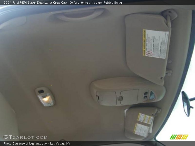 Oxford White / Medium Pebble Beige 2004 Ford F450 Super Duty Lariat Crew Cab
