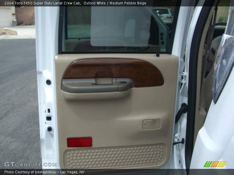 Oxford White / Medium Pebble Beige 2004 Ford F450 Super Duty Lariat Crew Cab