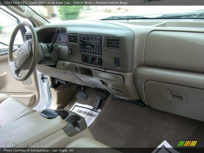 Oxford White / Medium Pebble Beige 2004 Ford F450 Super Duty Lariat Crew Cab