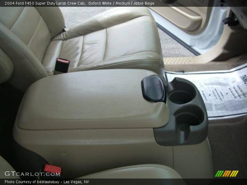 Oxford White / Medium Pebble Beige 2004 Ford F450 Super Duty Lariat Crew Cab