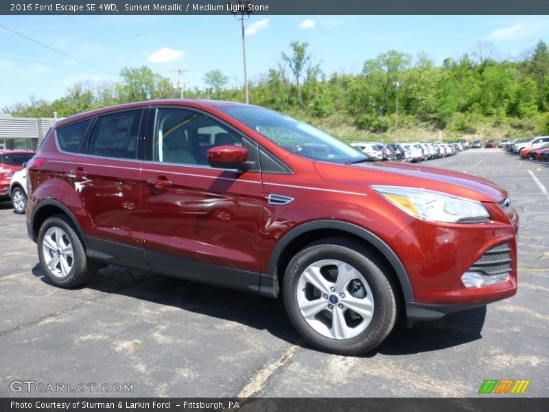 Sunset Metallic / Medium Light Stone 2016 Ford Escape SE 4WD