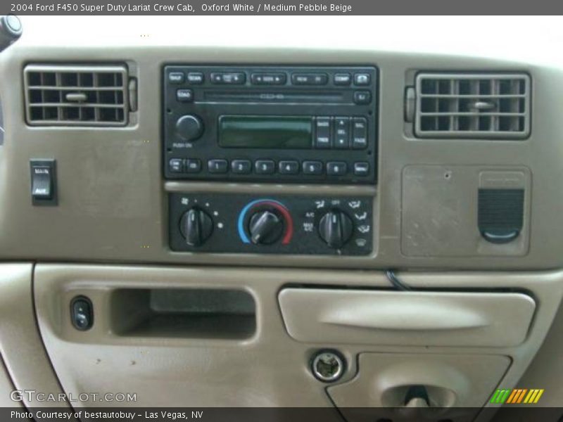 Oxford White / Medium Pebble Beige 2004 Ford F450 Super Duty Lariat Crew Cab