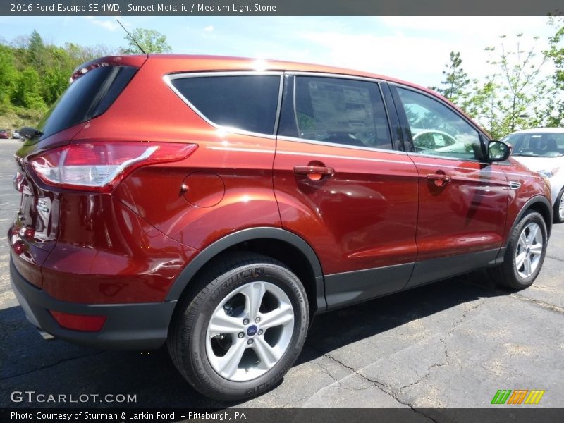 Sunset Metallic / Medium Light Stone 2016 Ford Escape SE 4WD