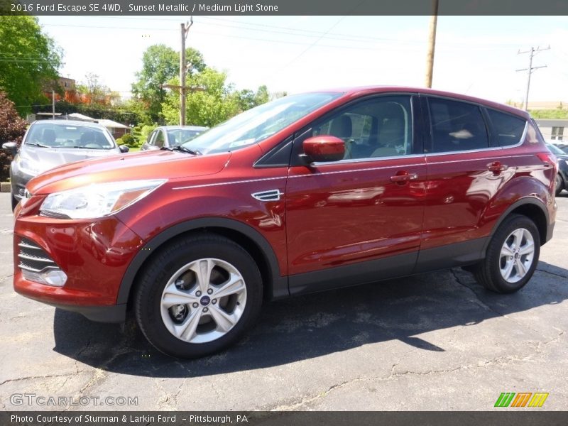 Sunset Metallic / Medium Light Stone 2016 Ford Escape SE 4WD
