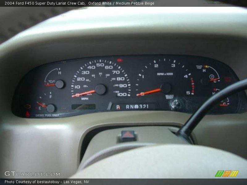 Oxford White / Medium Pebble Beige 2004 Ford F450 Super Duty Lariat Crew Cab
