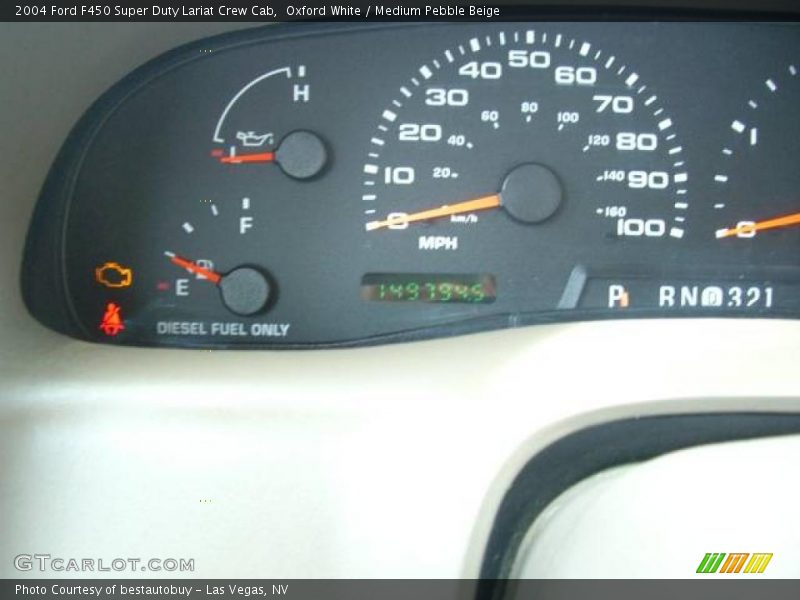 Oxford White / Medium Pebble Beige 2004 Ford F450 Super Duty Lariat Crew Cab