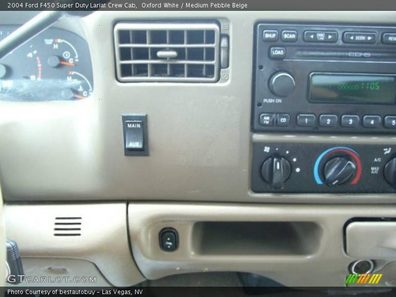 Oxford White / Medium Pebble Beige 2004 Ford F450 Super Duty Lariat Crew Cab