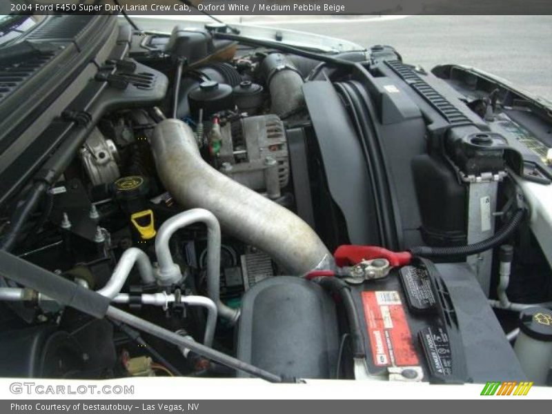 Oxford White / Medium Pebble Beige 2004 Ford F450 Super Duty Lariat Crew Cab