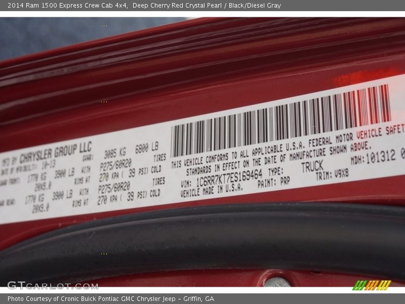 Deep Cherry Red Crystal Pearl / Black/Diesel Gray 2014 Ram 1500 Express Crew Cab 4x4