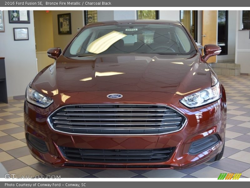 Bronze Fire Metallic / Charcoal Black 2016 Ford Fusion SE