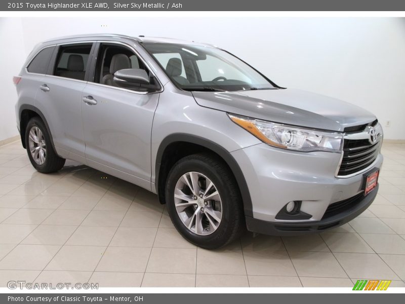 Silver Sky Metallic / Ash 2015 Toyota Highlander XLE AWD