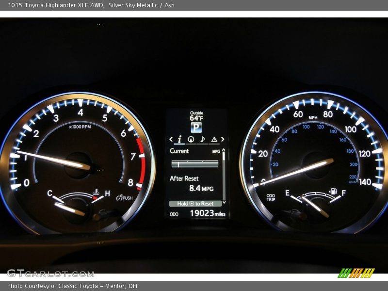 Silver Sky Metallic / Ash 2015 Toyota Highlander XLE AWD