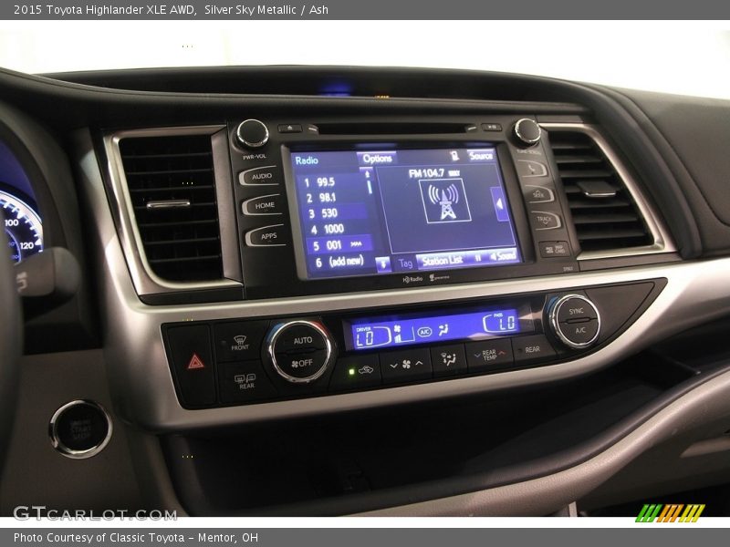 Silver Sky Metallic / Ash 2015 Toyota Highlander XLE AWD