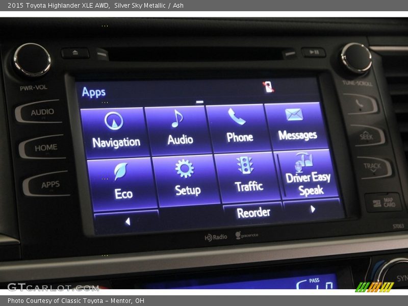 Silver Sky Metallic / Ash 2015 Toyota Highlander XLE AWD