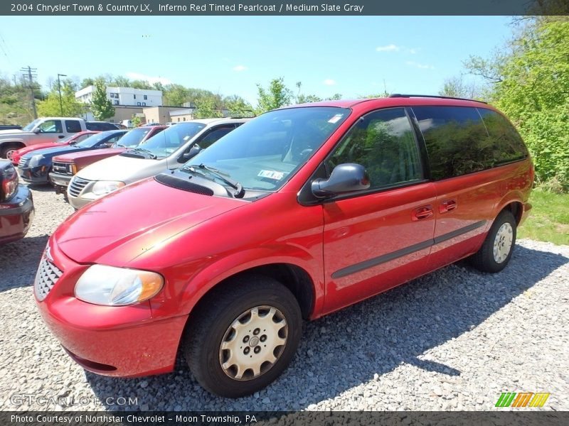 Inferno Red Tinted Pearlcoat / Medium Slate Gray 2004 Chrysler Town & Country LX