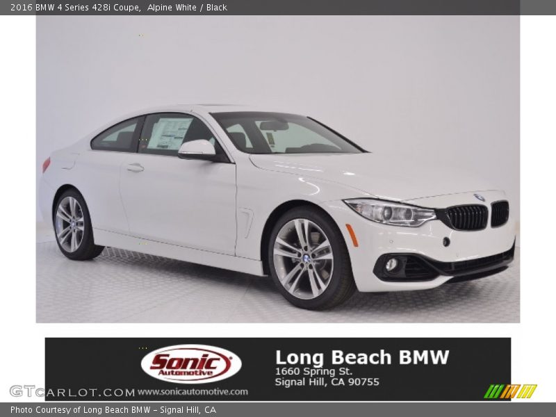 Alpine White / Black 2016 BMW 4 Series 428i Coupe