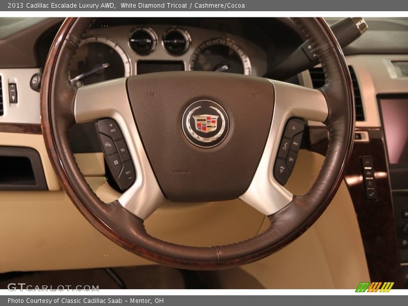 White Diamond Tricoat / Cashmere/Cocoa 2013 Cadillac Escalade Luxury AWD