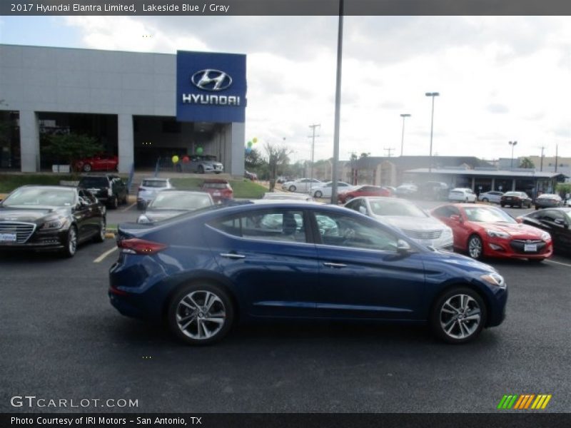 Lakeside Blue / Gray 2017 Hyundai Elantra Limited