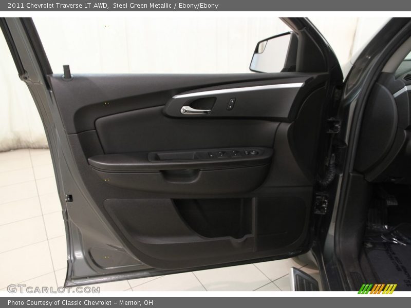 Steel Green Metallic / Ebony/Ebony 2011 Chevrolet Traverse LT AWD