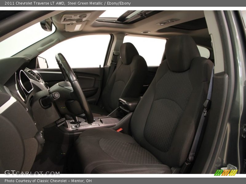 Steel Green Metallic / Ebony/Ebony 2011 Chevrolet Traverse LT AWD