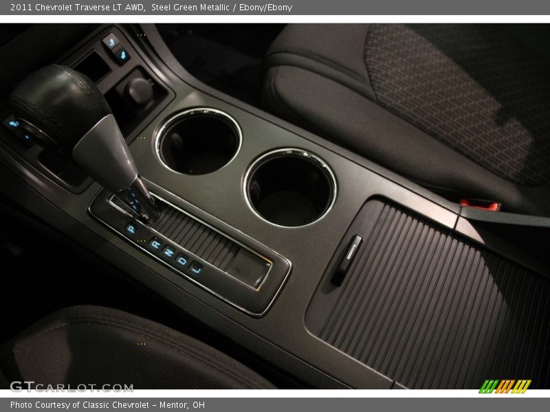 Steel Green Metallic / Ebony/Ebony 2011 Chevrolet Traverse LT AWD