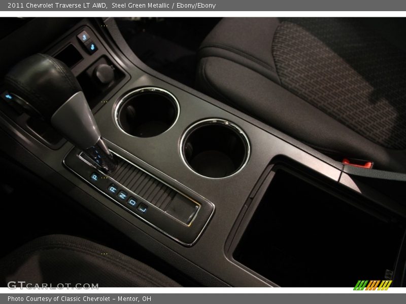 Steel Green Metallic / Ebony/Ebony 2011 Chevrolet Traverse LT AWD