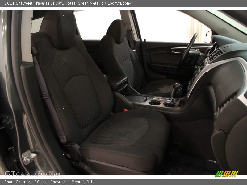 Steel Green Metallic / Ebony/Ebony 2011 Chevrolet Traverse LT AWD