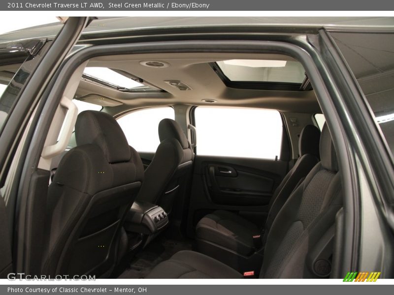 Steel Green Metallic / Ebony/Ebony 2011 Chevrolet Traverse LT AWD